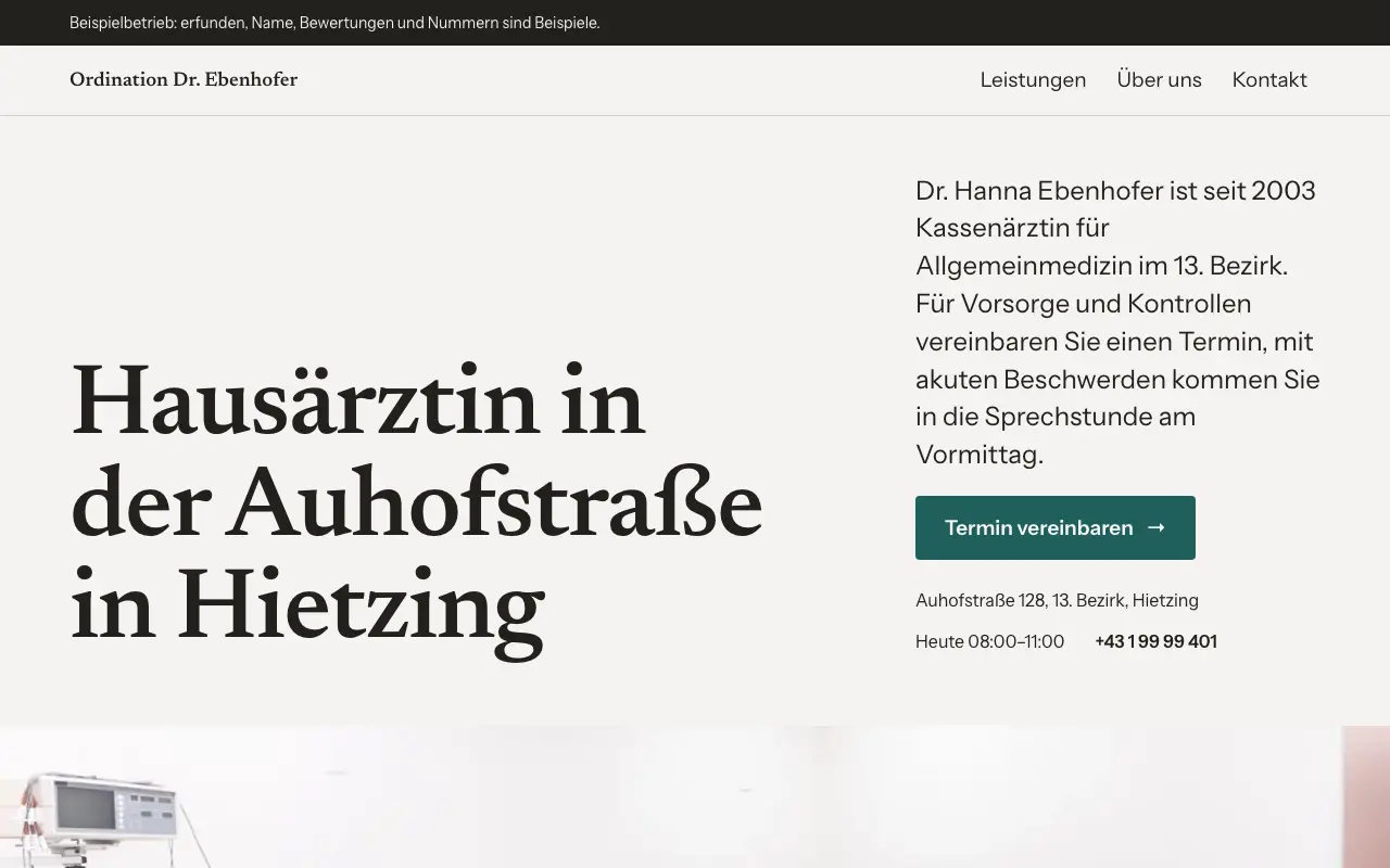 Exemplu: Ordination Dr. Ebenhofer