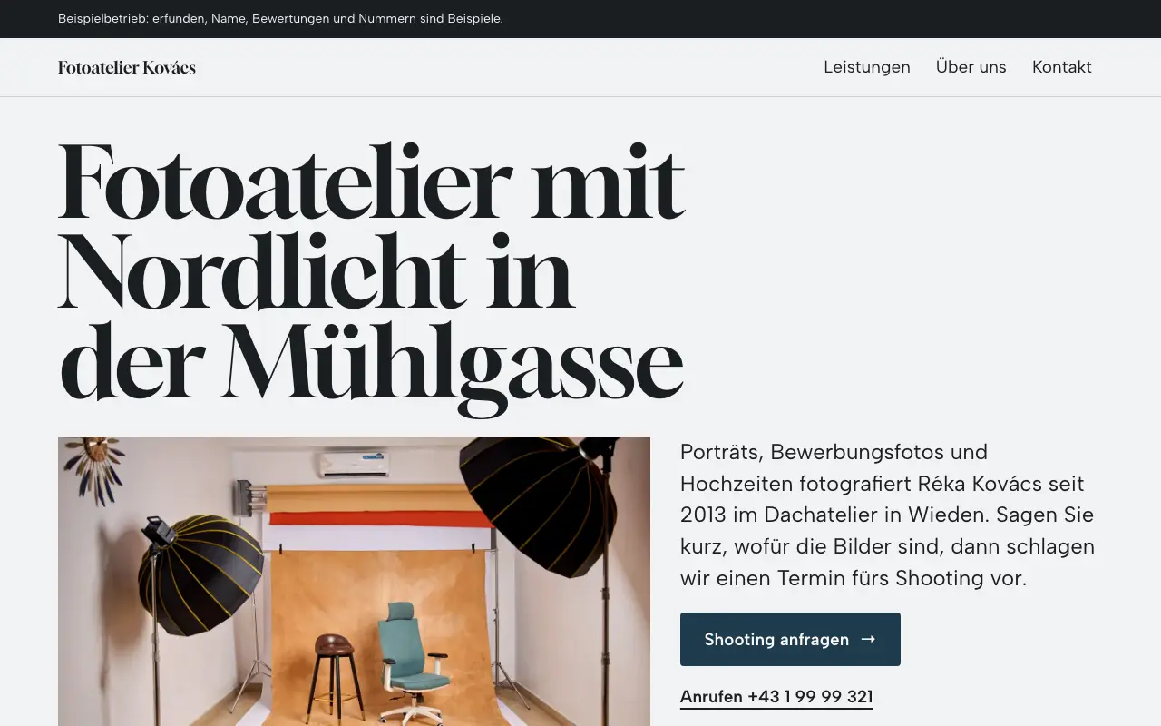 Exemplu: Fotoatelier Kovács