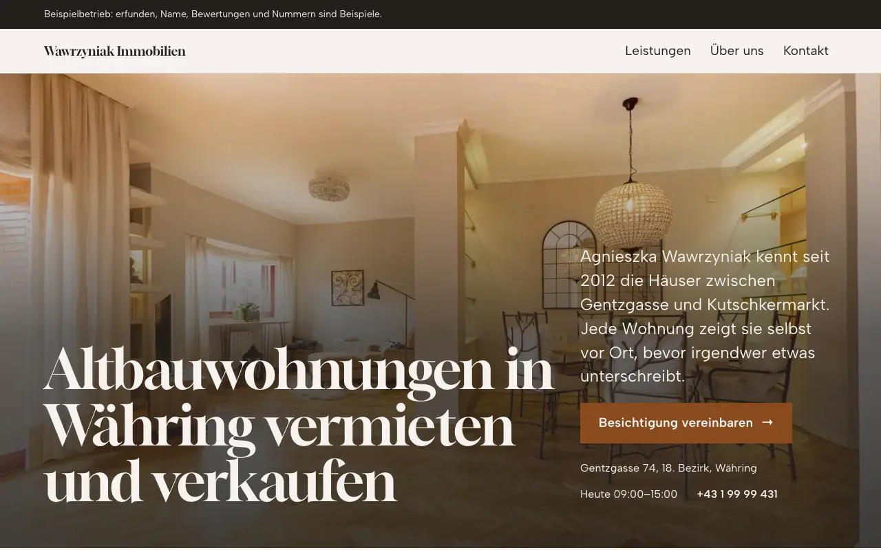Exemplu: Wawrzyniak Immobilien