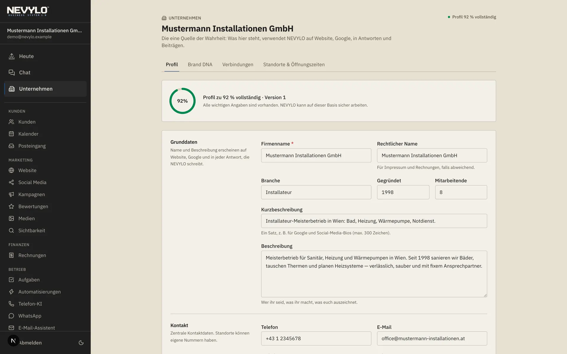 Unternehmensprofil & Brand DNA