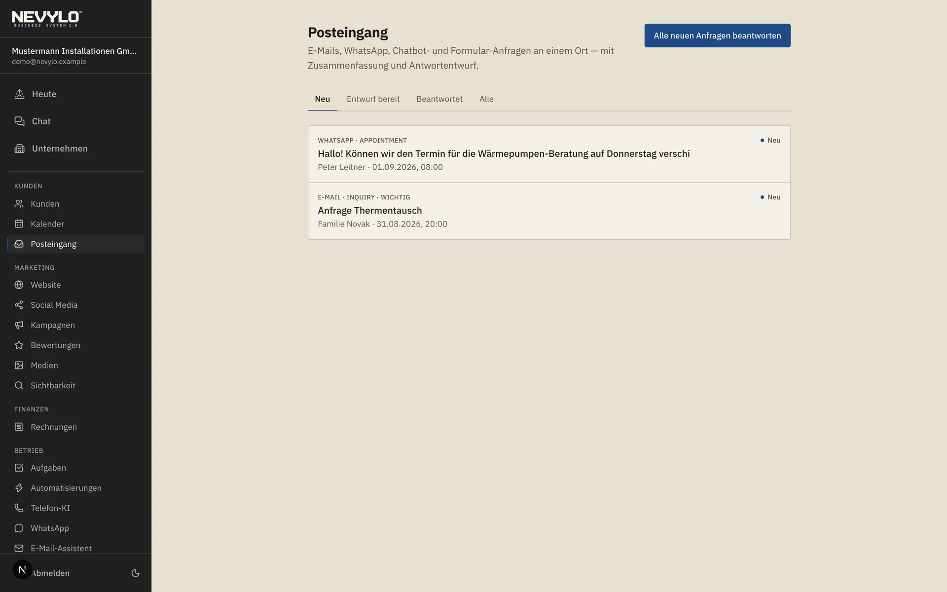 Posteingang & Sekretariat